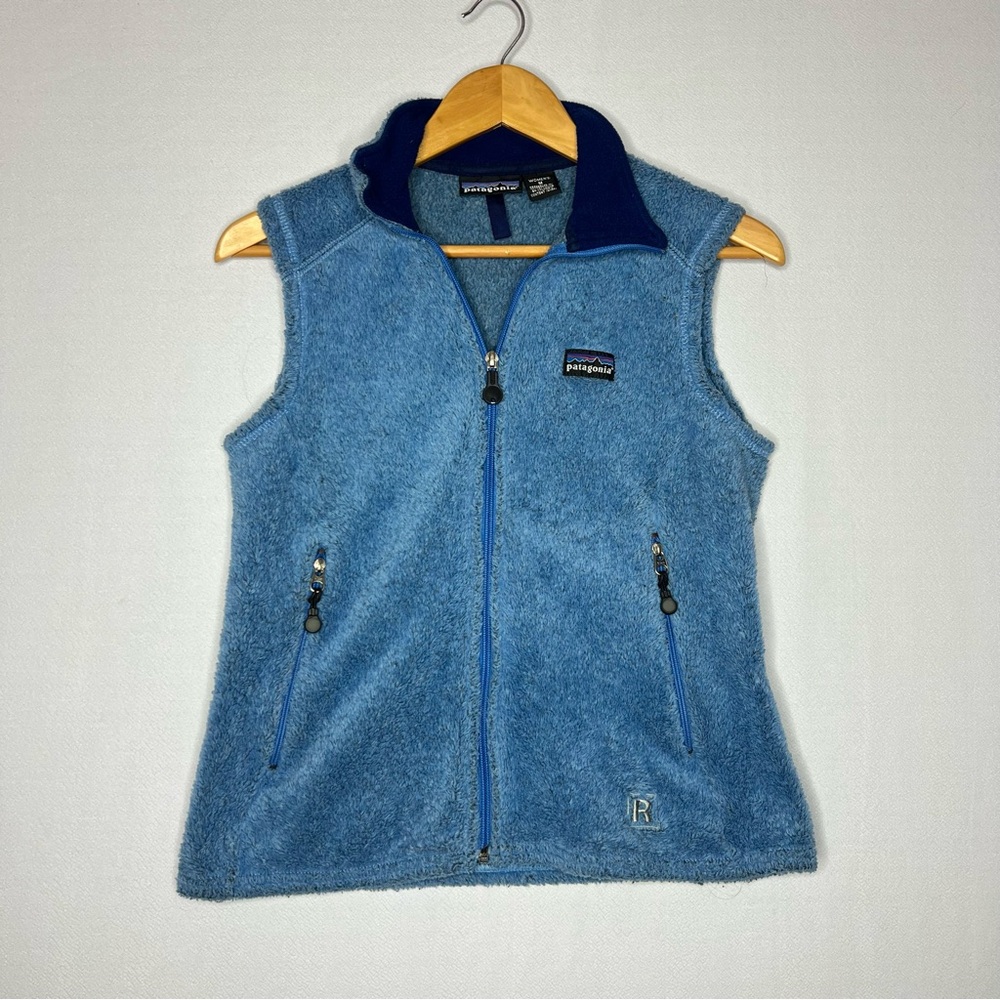 Vintage Patagonia Blue Regulator Polartec Fleece Full Zip Vest Women's Size M